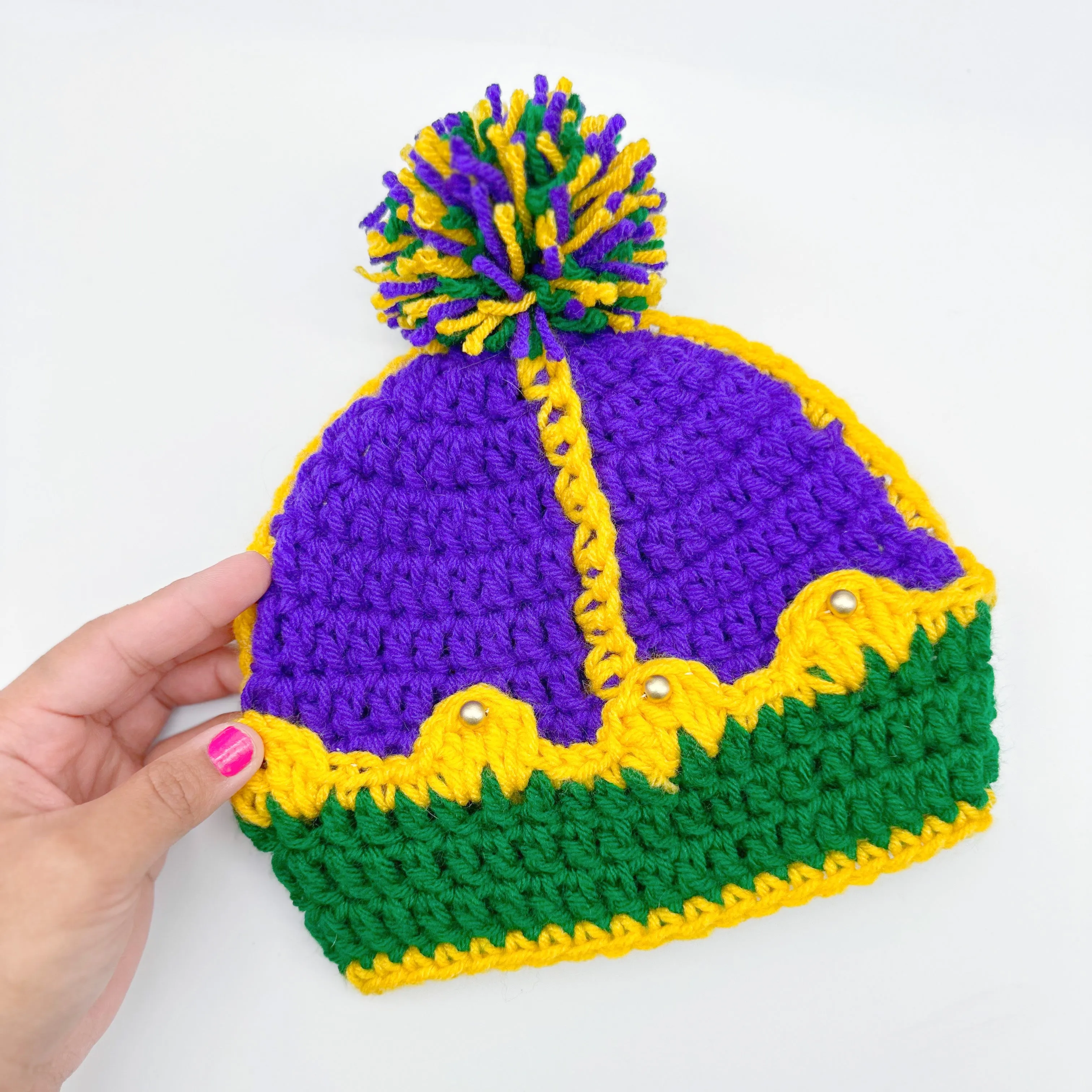 Toddler Mardi Gras Crown Knit Hat