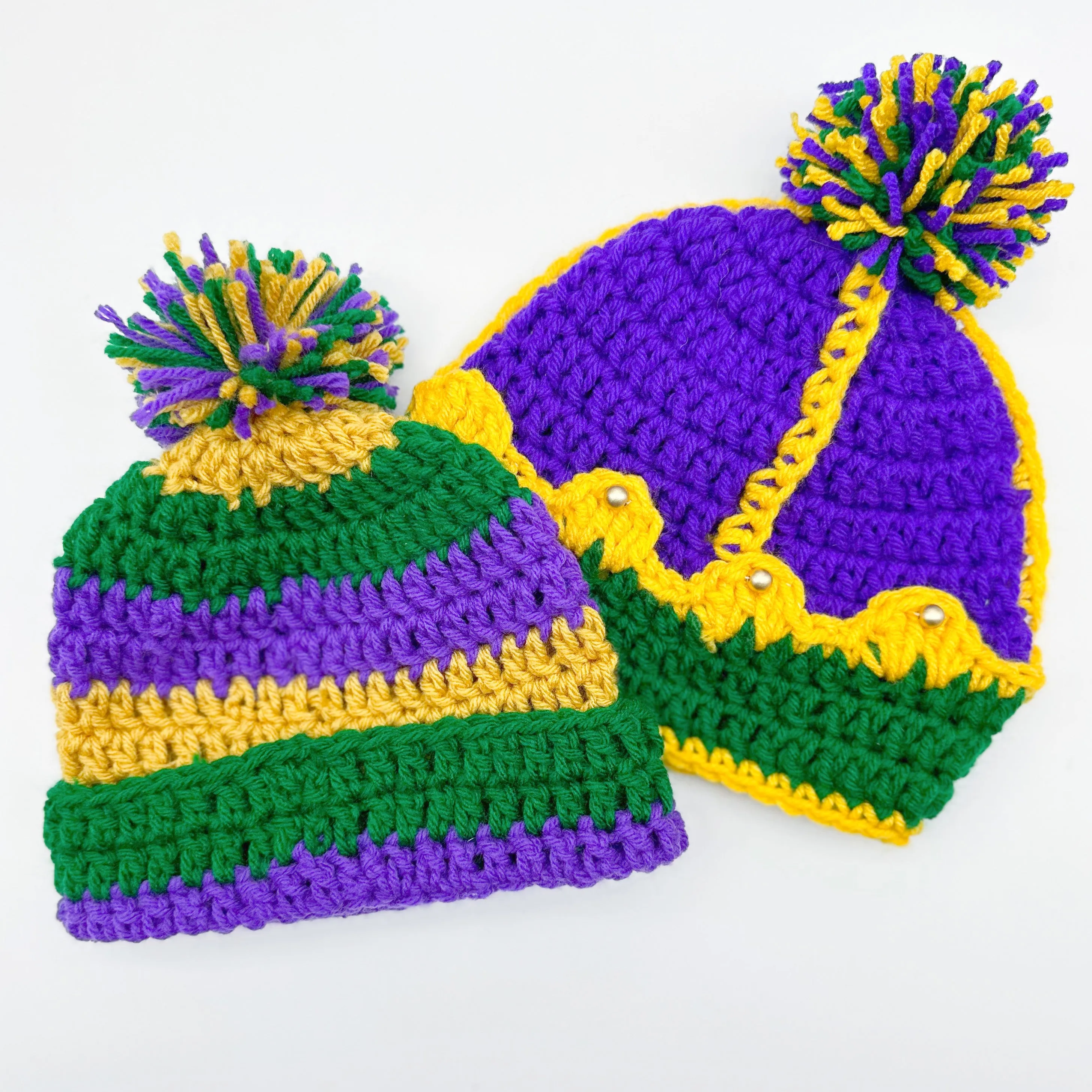 Toddler Mardi Gras Crown Knit Hat