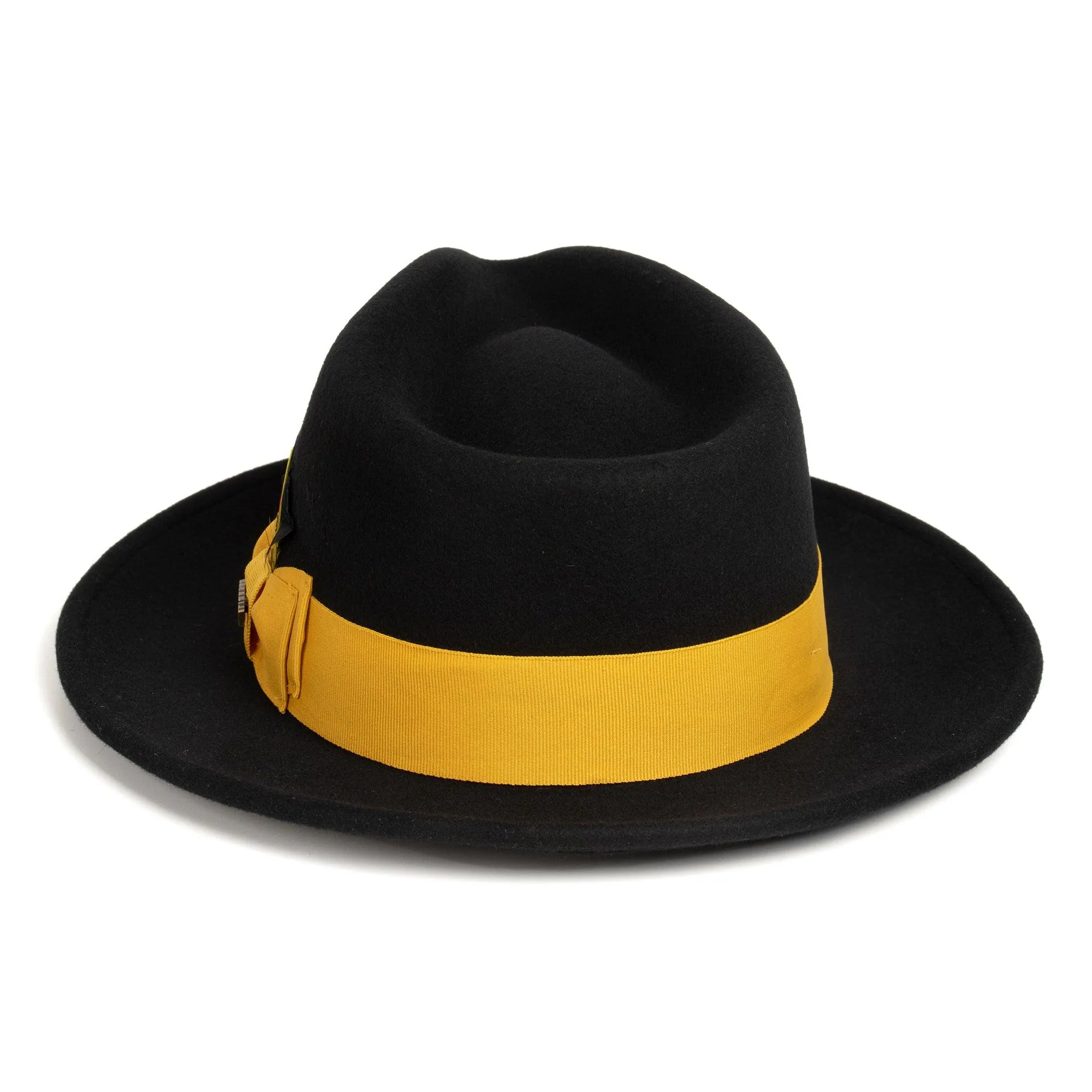 Vintage Crushable Wool Fedora Hat-Black/White