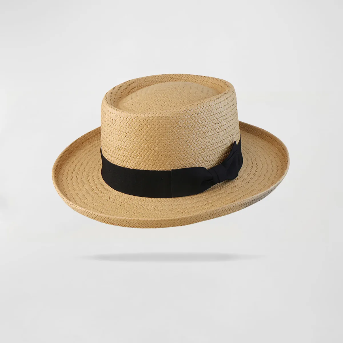 Vintage Vibe Straw Pork Pie Hat - White