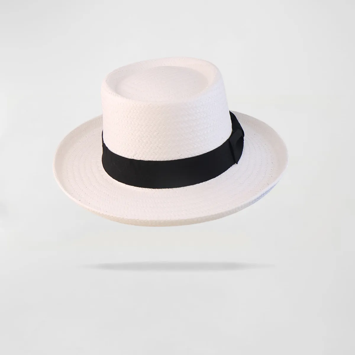 Vintage Vibe Straw Pork Pie Hat - White