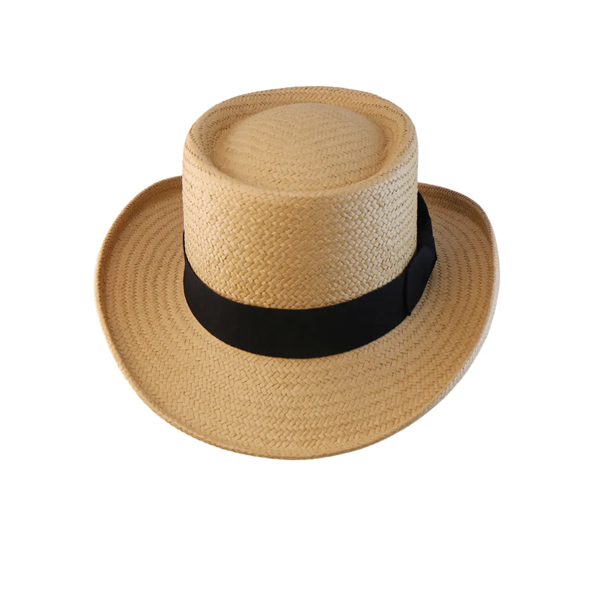 Vintage Vibe Straw Pork Pie Hat - White