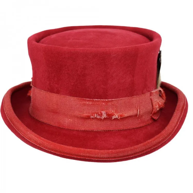 Vintage Vogue Funky Aged Top Hat in Red