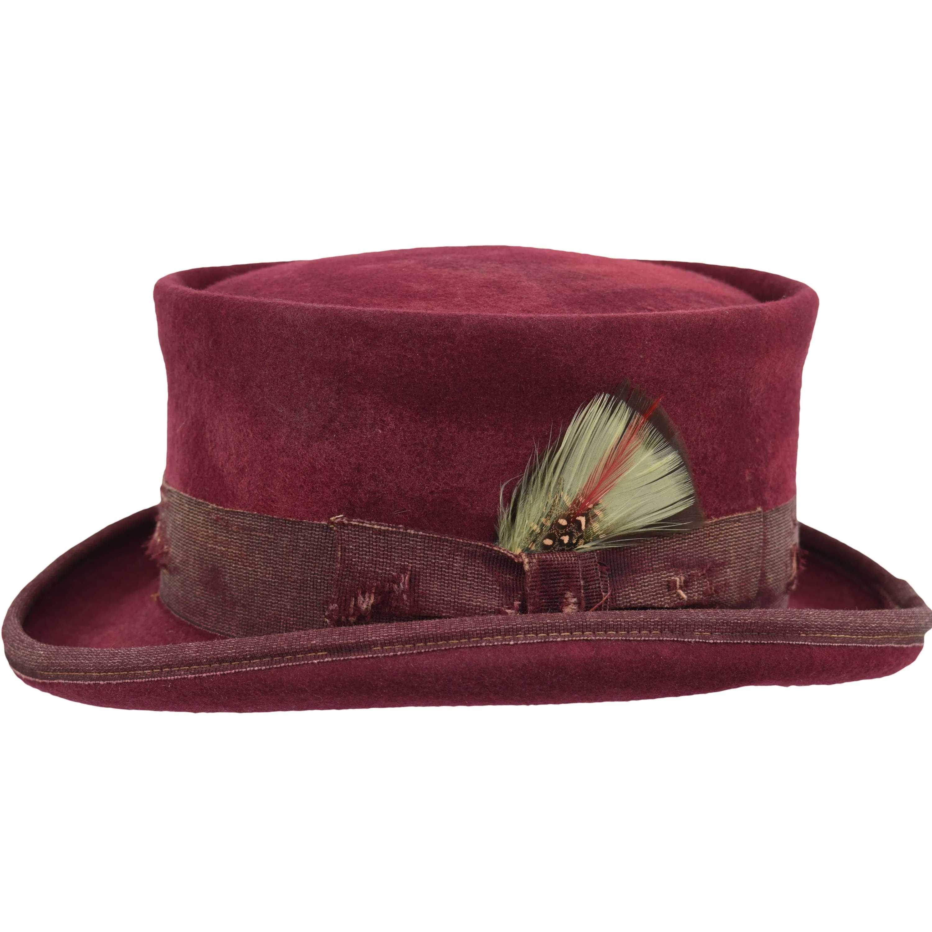 Vintage Vogue Funky Aged Top Hat in Red