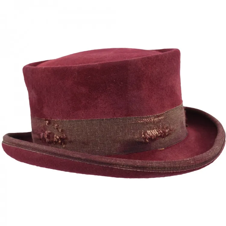 Vintage Vogue Funky Aged Top Hat in Red