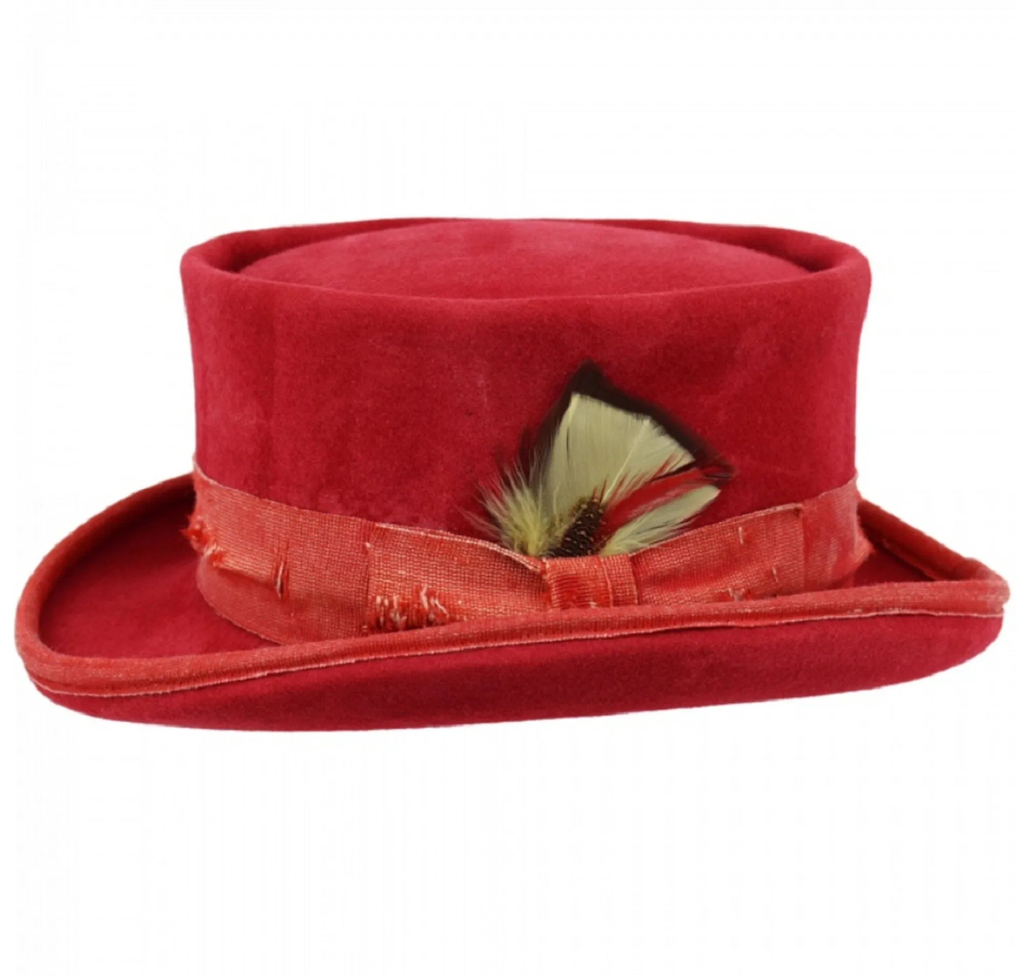 Vintage Vogue Funky Aged Top Hat in Red