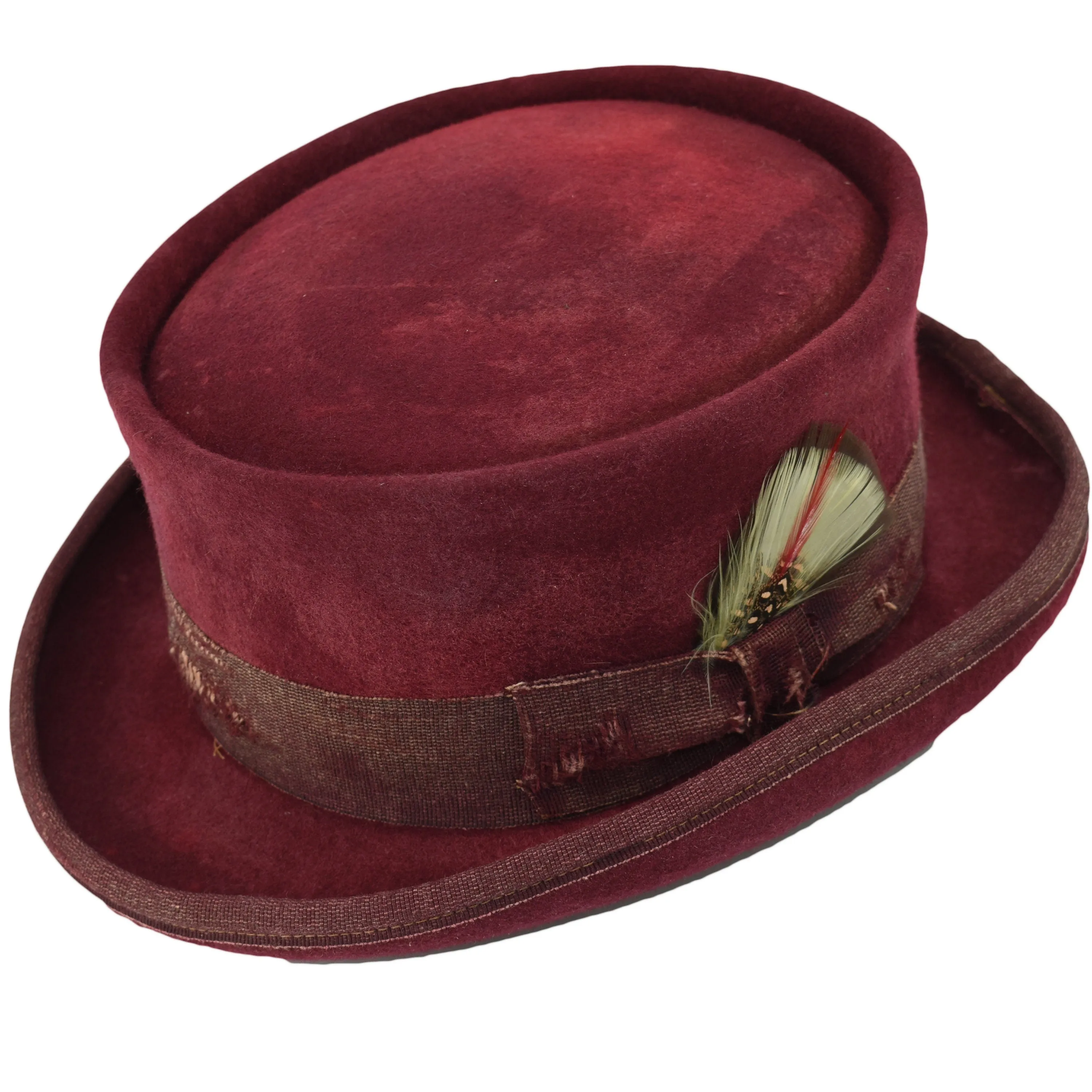 Vintage Vogue Funky Aged Top Hat in Red