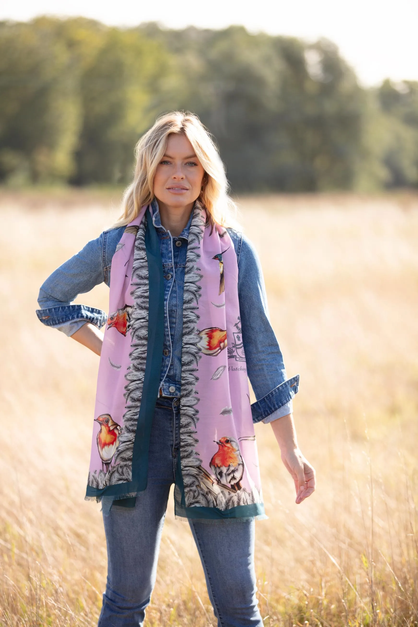 Watching Over Me Heather Wool Silk Wrap Scarf