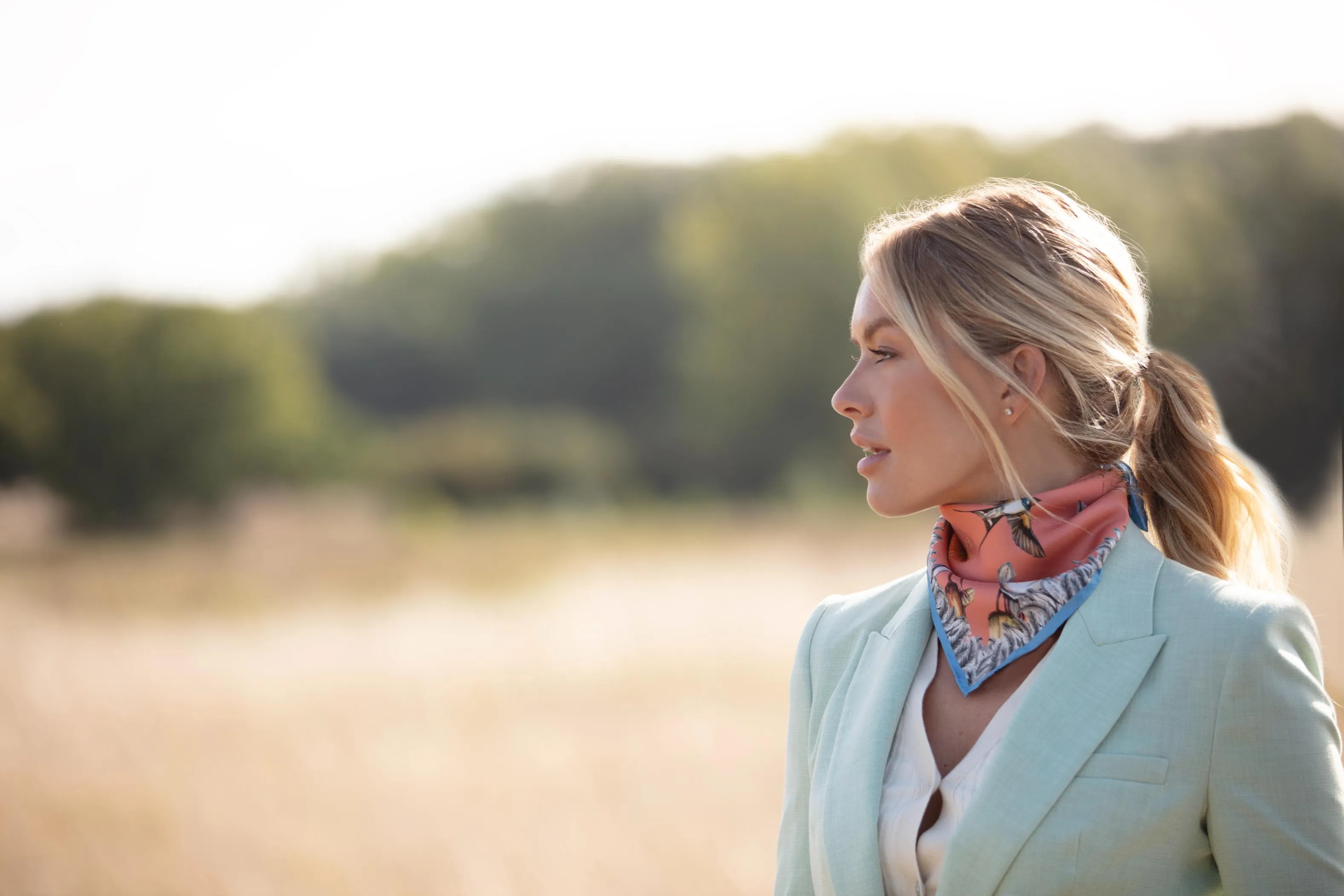 Watching Over Me Sienna Orange Medium Square Scarf