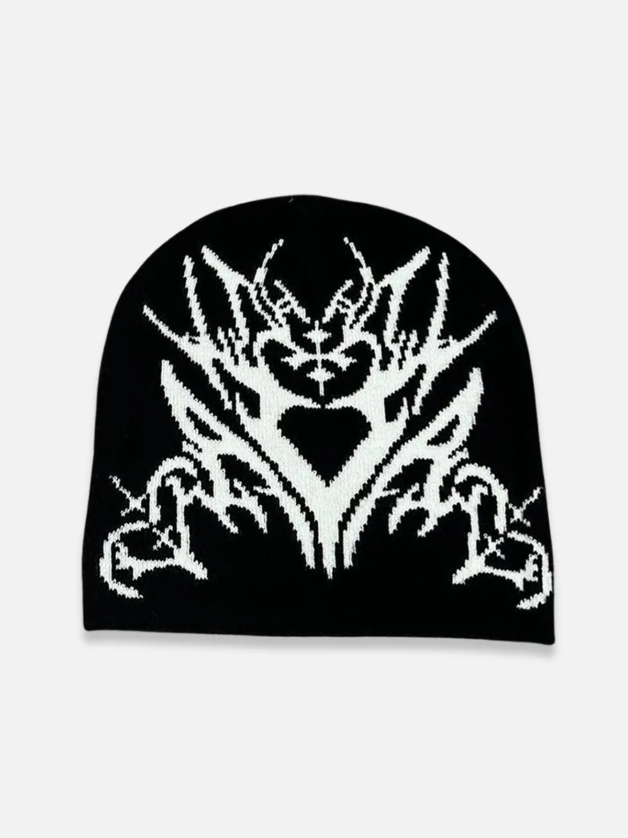 Y2K Gothic Heart Beanie